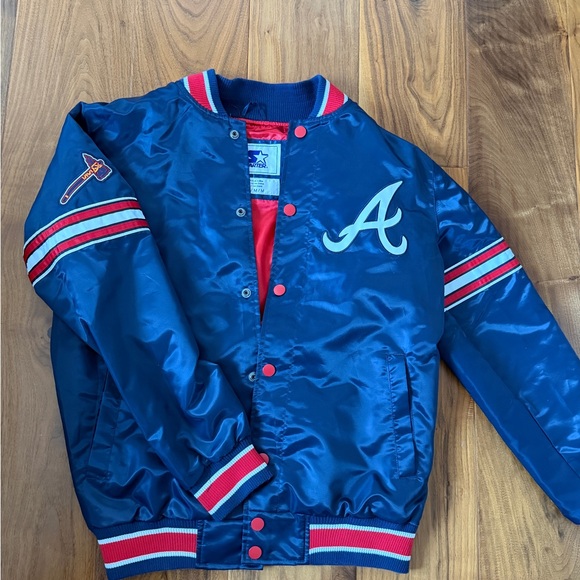 Atlanta Braves Men's Blue Bomber Jacket - Picture 2 of 4